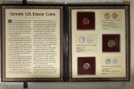 3-US ERROR COINS IN BLACK INFO FOLIO ALL UNC-