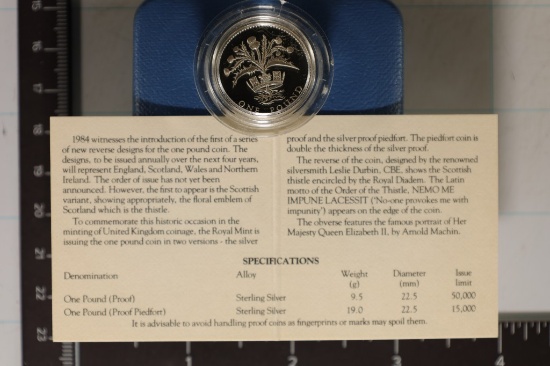 9.5 GRAMS PF STERLING SILVER 1984 UNITED KINGDOM