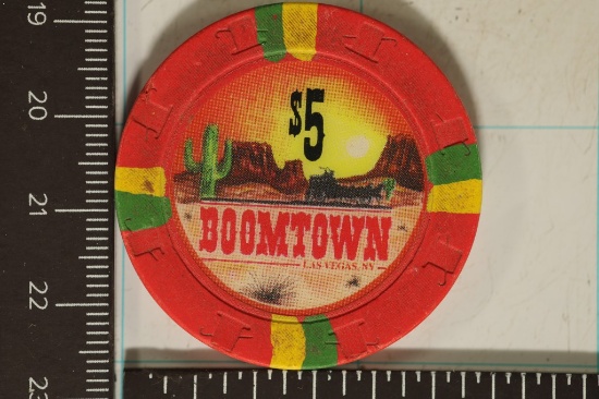 $5 BOOMTOWN CASINO CHIP LAS VEGAS, NEVADA