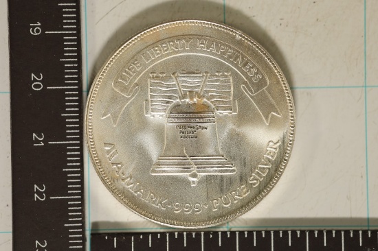 1 TROY OZ .999 FINE SILVER UNC ROUND LIBERTY