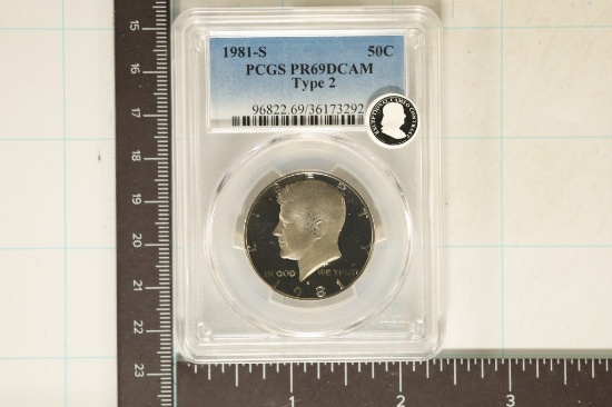 1981-S TYPE 2 KENNEDY HALF DOLLAR PCGS PR69 DCAM