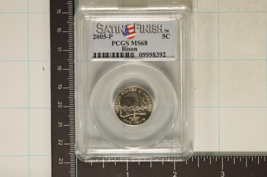 2005-P BISON NICKEL PCGS MS68 SATIN FINISH