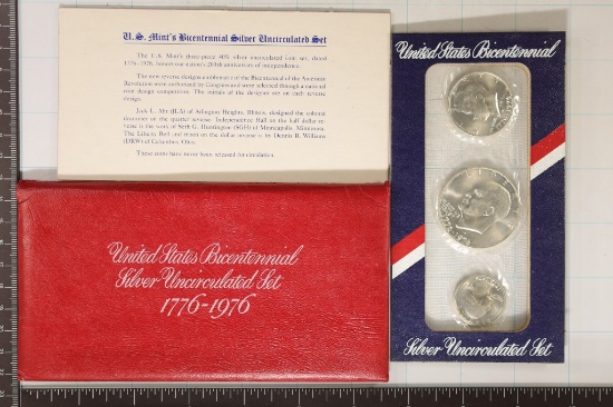 1976 SILVER BICENTENNIAL US 3 COIN SET IN