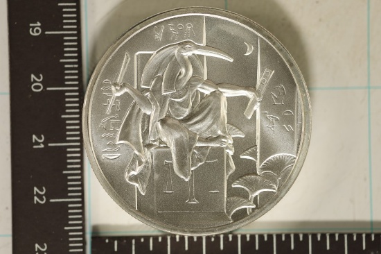 2 TROY OZ. .999 FINE SILVER EGYPTIAN GOD THOTH UNC