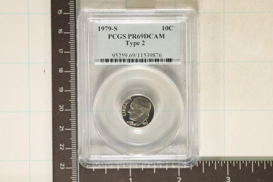 1979-S TYPE 2 ROOSEVELT DIME PCGS PR69 DCAM