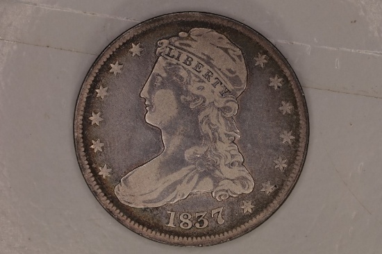 1837 CAPPED BUST SILVER HALF DOLLAR EXTRA FINE