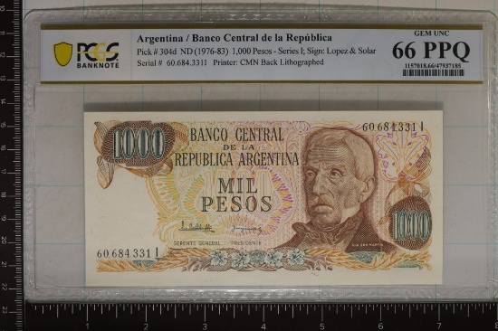 ARGENTINA ND 1000 PESO SERIES I: SIGN: LOPEZ &
