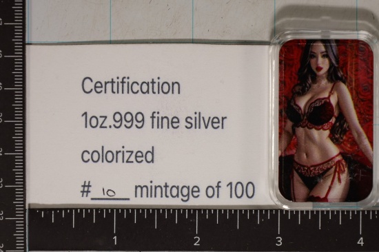 1 TROY OZ .999 FINE SILVER ADULT THEMED ART BAR