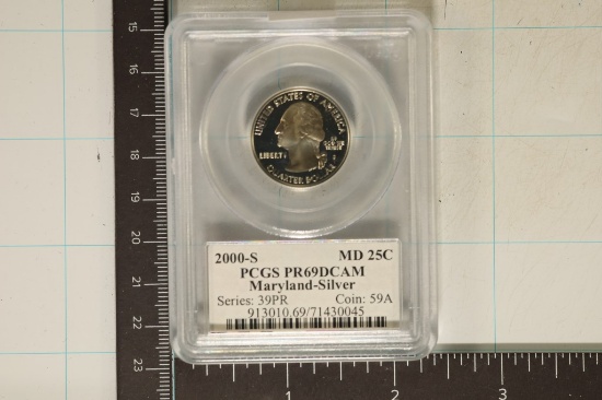 2000-S SILVER MARYLAND QUARTER PCGS PR69 DCAM