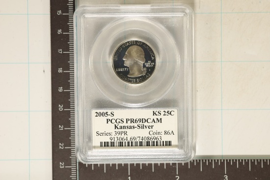 2005-S SILVER KANSAS QUARTER PCGS PR69 DCAM