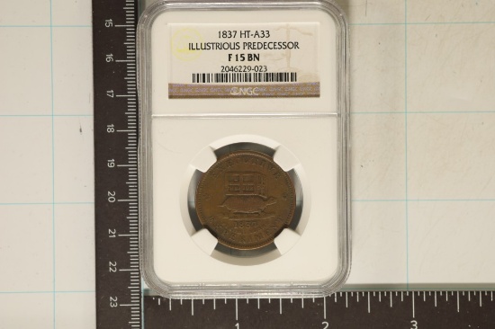 1837 HARD TIMES TOKEN HT-A33 ILLUSTRIOUS