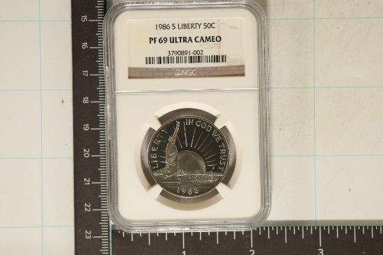 1986-S STATUE OF LIBERTY US HALF DOLLAR NGC PF69
