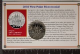 2002-W US PROOF SILVER DOLLAR WEST POINT BICENTEN.