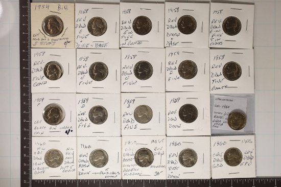 20 MINOR ERROR JEFFERSON NICKELS: ALL BU
