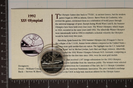1992-S  US PROOF HALF DOLLAR OLYMPIC GYMNASTICS