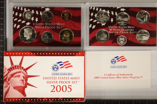 2005 US SILVER PROOF SET (WITH BOX) & CERTIFICATE