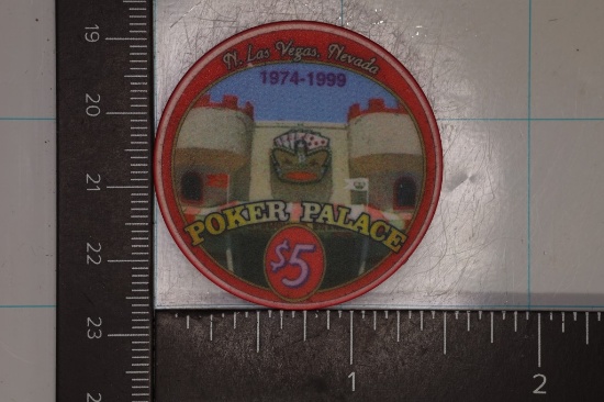 $5 POKER PALACE CASINO CHIP LAS VEGAS, NEVADA