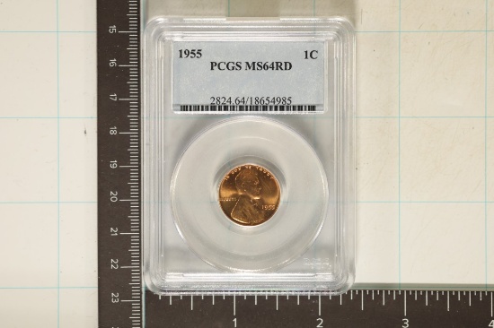 1955 LINCOLN WHEAT CENT PCGS MS64RD