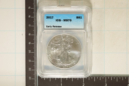 2017 AMERICAN SILVER EAGLE ICG MS70