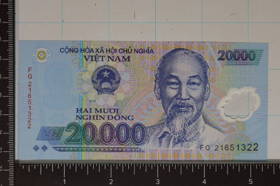 CRISP UNC VIETNAM POLYMER 20000 DONG COLORIZED