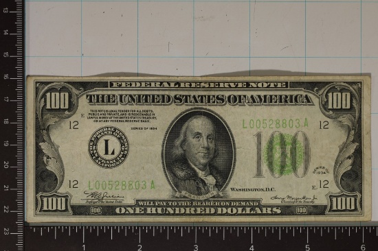 1934 US $100 GREEN SEAL FRN