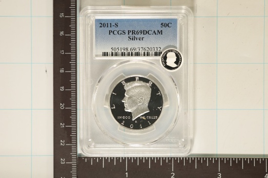 2011-S SILVER KENNEDY HALF DOLLAR PCGS PR69 DCAM