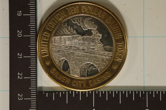 CASINO $10 SILVER TOKEN (UNC) SILVER CITY CASINO