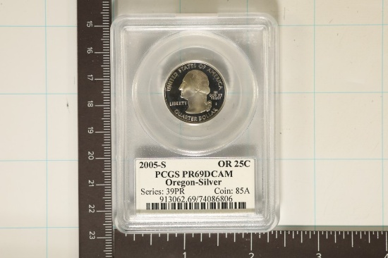2005-S SILVER OREGON QUARTER PCGS PR69 DCAM
