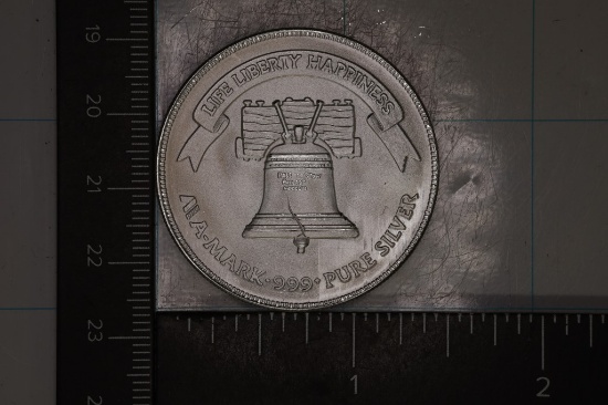 1 TROY OZ .999 FINE SILVER UNC ROUND, LIBERTY SILV