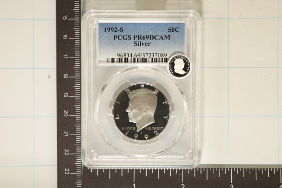 1992-S SILVER KENNEDY HALF DOLLAR PCGS PR69 DCAM