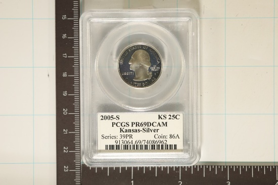 2005-S SILVER KANSAS QUARTER PCGS PR69 DCAM