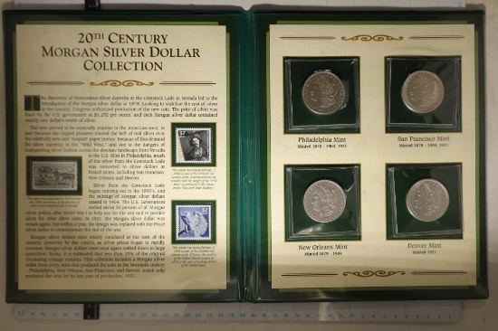 20TH CENTURY MORGAN SILVER DOLLAR COIN & STAMP