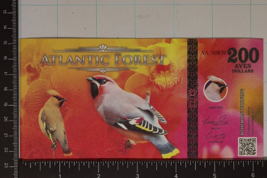 2024 ATLANTIC FOREST CU $200 "BOHEMIAN WAXWINGS"