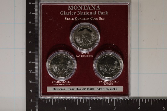 2011 MONTANA P/D/S STATE QUARTERS 1ST DAY ISSUE