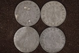 1940A,41A, 42G & 1944B GERMAN 10 PFENNIG COINS