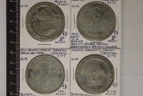 4-$1 METAL CASINO GAMING TOKENS FROM COLORADO: