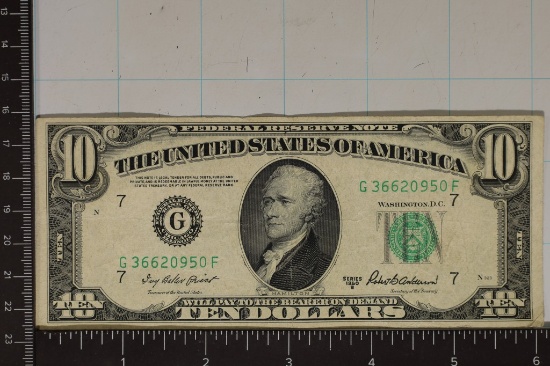 1950-B US $10 FRN GREEN SEAL BILL