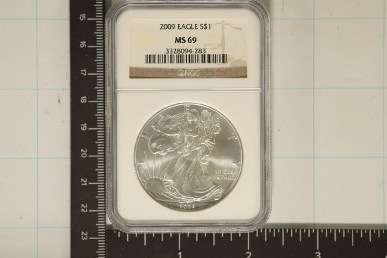 2009 AMERICAN SILVER EAGLE NGC MS69 1 OZ. SILVER