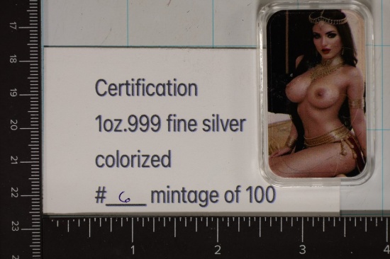 1 TROY OZ .999 FINE SILVER ADULT ART BAR #6 OF 100