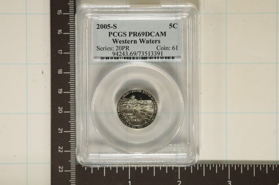 2005-S WESTERN WATERS NICKEL PCGS PR69 DCAM