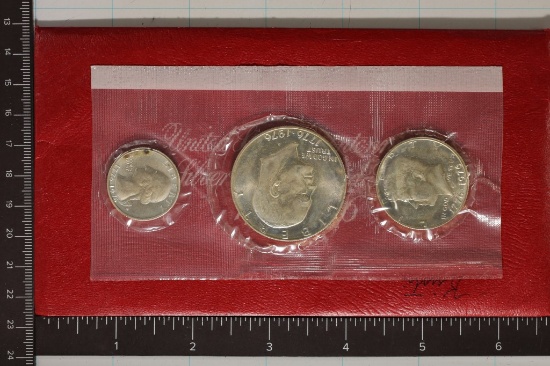 1976-S US BICENTENNIAL 3 COIN UNC SET IN ENVELOPE