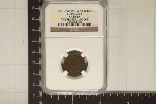 1861-65 CIVIL WAR TOKEN F-219/323 A XF45 BN THE