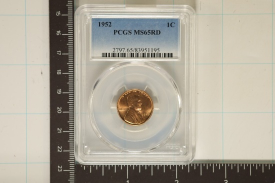 1952 LINCOLN WHEAT CENT PCGS MS65RD