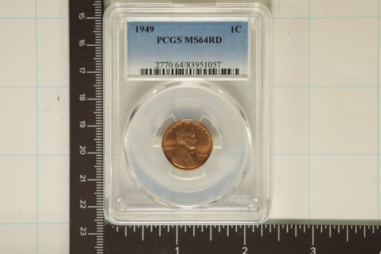 1949 LINCOLN WHEAT CENT PCGS MS64RD
