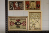 4 CRISP UNC GERMAN NOTGELDS: 10, 25 & 2-50