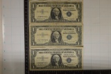 3 STAR NOTES $1 SILVER CERTIFICATES: 1957, 57-A &
