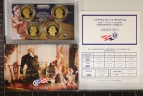 2007 US PRESIDENTIAL DOLLAR 4 COIN PF SET IN BOX &