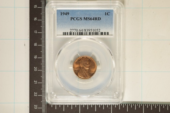 1949 LINCOLN WHEAT CENT PCGS MS64RD