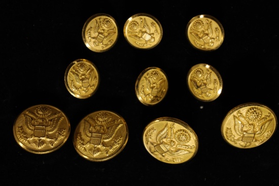 10-US MILITARY METAL BUTTONS FROM THE WATERBURY