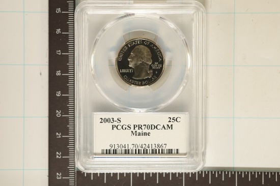 2003-S MAINE QUARTER PCGS PR70 DCAM